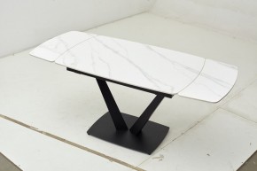 Стол ALATRI 120 MATT WHITE MARBLE SOLID CERAMIC / BLACK, ®DISAUR в Ревде - revda.ok-mebel.com | фото 2