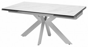 Стол BELLUNO 160 MARBLES KL-99 Белый мрамор матовый, итальянская керамика/ белый каркас, ®DISAUR в Ревде - revda.ok-mebel.com | фото 2