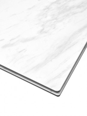 Стол BELLUNO 160 MARBLES KL-99 Белый мрамор матовый, итальянская керамика/ белый каркас, ®DISAUR в Ревде - revda.ok-mebel.com | фото 4