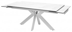 Стол BELLUNO 160 MARBLES KL-99 Белый мрамор матовый, итальянская керамика/ белый каркас, ®DISAUR в Ревде - revda.ok-mebel.com | фото 5