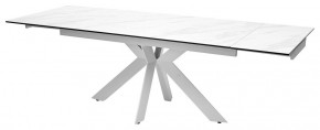 Стол BELLUNO 160 MARBLES KL-99 Белый мрамор матовый, итальянская керамика/ белый каркас, ®DISAUR в Ревде - revda.ok-mebel.com | фото 6