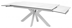 Стол BELLUNO 160 MARBLES KL-99 Белый мрамор матовый, итальянская керамика/ белый каркас, ®DISAUR в Ревде - revda.ok-mebel.com | фото 7