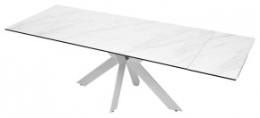 Стол BELLUNO 160 MARBLES KL-99 Белый мрамор матовый, итальянская керамика/ белый каркас, ®DISAUR в Ревде - revda.ok-mebel.com | фото 8