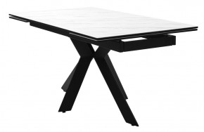 Стол BELLUNO 160 MARBLES KL-99 Белый мрамор матовый, итальянская керамика/ черный каркас, ®DISAUR в Ревде - revda.ok-mebel.com | фото 2