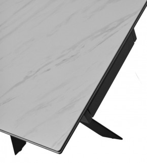 Стол BELLUNO 160 MARBLES KL-99 Белый мрамор матовый, итальянская керамика/ черный каркас, ®DISAUR в Ревде - revda.ok-mebel.com | фото 6