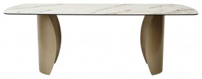 Стол BRONTE 220 KL-188 Контрастный мрамор матовый, итальянская керамика/ Шампань, ®DISAUR в Ревде - revda.ok-mebel.com | фото 2