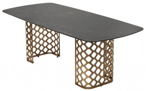 Стол CHIAVARI 220 KL-116 Черный мрамор матовый, итальянская керамика / бронзовый, ®DISAUR в Ревде - revda.ok-mebel.com | фото 7