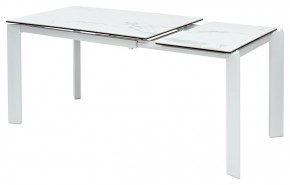 Стол CORNER 120 HIGH GLOSS STATUARIO керамика, стекло/ белый каркас, ®DISAUR в Ревде - revda.ok-mebel.com | фото 3