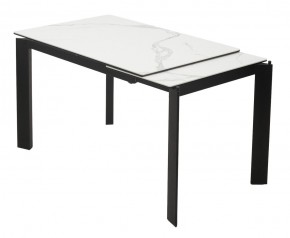 Стол CORNER 120 MATTE STATUARIO Белый мрамор матовый керамика, стекло/ черный каркас, ®DISAUR в Ревде - revda.ok-mebel.com | фото 3
