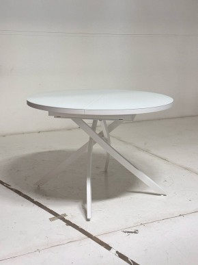Стол ДАРИО D110 раскладной Белый, стекло/ Белый каркас М-City в Ревде - revda.ok-mebel.com | фото 4