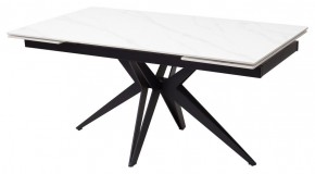 Стол FORIO 160 MATT WHITE MARBLE SOLID CERAMIC / BLACK, ®DISAUR в Ревде - revda.ok-mebel.com | фото