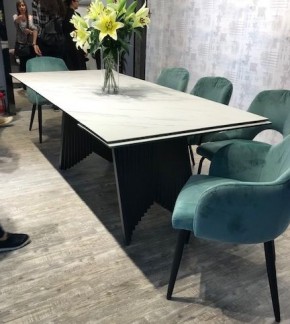 Стол IVAR 180 MARBLES KL-99 Белый мрамор, итальянская керамика/серый, ®DISAUR в Ревде - revda.ok-mebel.com | фото 6