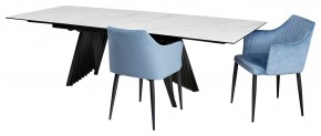 Стол IVAR 200 MARBLES KL-99 Белый мрамор, итальянская керамика, ®DISAUR в Ревде - revda.ok-mebel.com | фото 4