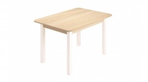 Стол ЛДСП (опоры белые) ясень шимо светлый в Ревде - revda.ok-mebel.com | фото