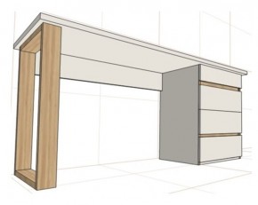 Стол письменный с тумбой 4 ящика (1450) в Ревде - revda.ok-mebel.com | фото 2