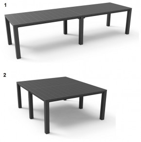 Стол раскладной Джули (Julie Double table 2 configurations) Графит в Ревде - revda.ok-mebel.com | фото 1