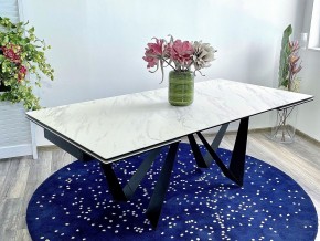 Стол RIETI 200 KL-99 Белый мрамор матовый, итальянская керамика / черный каркас, ®DISAUR в Ревде - revda.ok-mebel.com | фото 2