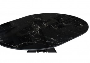 Стол стеклянный Рикла 110(150)х110х76 черный мрамор / черный в Ревде - revda.ok-mebel.com | фото 5