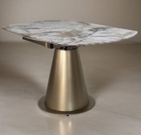Стол TERAMO 135 GLOSS GRAND JADE SOLID CERAMIC, керамика, поворотн.механизм / Бронзовый, ®DISAUR в Ревде - revda.ok-mebel.com | фото