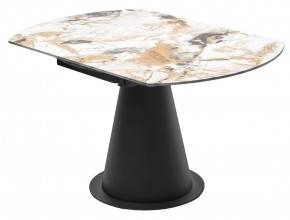 Стол TERAMO 135 GLOSS GRAND JADE SOLID CERAMIC, керамика, поворотн.механизм / Черный каркас, ®DISAUR в Ревде - revda.ok-mebel.com | фото 11