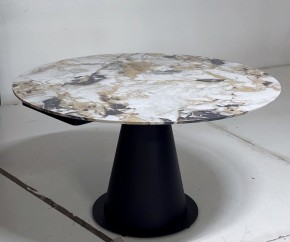 Стол TERAMO 135 GLOSS GRAND JADE SOLID CERAMIC, керамика, поворотн.механизм / Черный каркас, ®DISAUR в Ревде - revda.ok-mebel.com | фото 5
