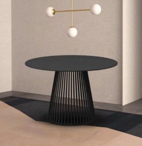 Стол TERNI 120 MATT BLACK MARBLE SOLID CERAMIC Черный мрамор матовый, керамика /Черн.каркас, ®DISAUR в Ревде - revda.ok-mebel.com | фото 2