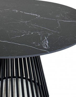 Стол TERNI 120 MATT BLACK MARBLE SOLID CERAMIC Черный мрамор матовый, керамика /Черн.каркас, ®DISAUR в Ревде - revda.ok-mebel.com | фото 4