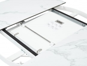 Стол TRENTO 120 HIGH GLOSS STATUARIO Белый мрамор глянцевый, керамика/ белый каркас, ®DISAUR в Ревде - revda.ok-mebel.com | фото 3