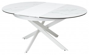 Стол TRENTO 120 HIGH GLOSS STATUARIO Белый мрамор глянцевый, керамика/ белый каркас, ®DISAUR в Ревде - revda.ok-mebel.com | фото 7