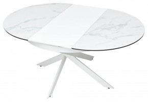 Стол TRENTO 120 HIGH GLOSS STATUARIO Белый мрамор глянцевый, керамика/ белый каркас, ®DISAUR в Ревде - revda.ok-mebel.com | фото 8