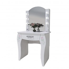 Стол туалетный Розалия №12 + ПОДСВЕТКА (лиственница белая, омела) в Ревде - revda.ok-mebel.com | фото