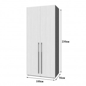 СТОУН С21 Шкаф 2-х створчатый (венге/дуб млечный) в Ревде - revda.ok-mebel.com | фото 2