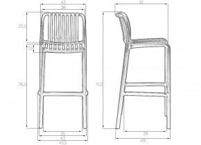 Стул барный DOBRIN CHLOE BAR, белый (W-02) в Ревде - revda.ok-mebel.com | фото 8