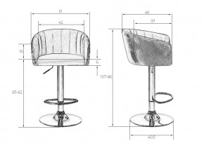 Стул барный DOBRIN DARCY GOLD, песочный велюр (1922-3) в Ревде - revda.ok-mebel.com | фото 9
