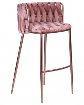 Стул барный DOBRIN EMMA ROSE GOLD, розовый велюр (VF-10) в Ревде - revda.ok-mebel.com | фото 2