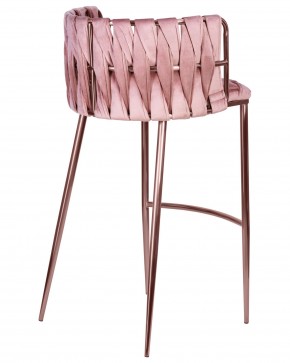 Стул барный DOBRIN EMMA ROSE GOLD, розовый велюр (VF-10) в Ревде - revda.ok-mebel.com | фото 4