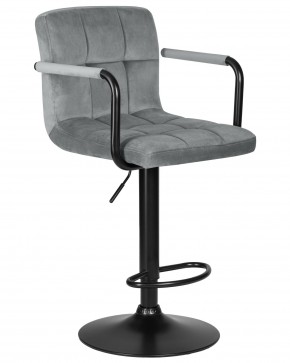 Стул барный DOBRIN KRUGER ARM BLACK, серый велюр (MJ9-75) в Ревде - revda.ok-mebel.com | фото 2