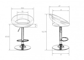 Стул барный DOBRIN MIRA LM-5001 (бордовый) в Ревде - revda.ok-mebel.com | фото 3