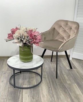 Стул GALE 360 град. поворот. BLUVEL-40 BEIGE, велюр/ черный каркас, М-City в Ревде - revda.ok-mebel.com | фото 2
