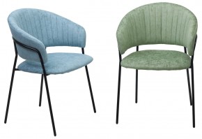 Стул ГЕММА, цвет RAIN 7 breeze, велюр / черный каркас М-City в Ревде - revda.ok-mebel.com | фото 6