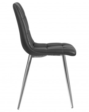 Стул обеденный DOBRIN ALEX, хром ножки, чёрная экокожа (P-01) в Ревде - revda.ok-mebel.com | фото 3
