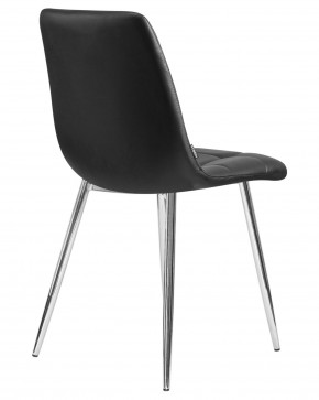 Стул обеденный DOBRIN ALEX, хром ножки, чёрная экокожа (P-01) в Ревде - revda.ok-mebel.com | фото 4