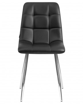 Стул обеденный DOBRIN ALEX, хром ножки, чёрная экокожа (P-01) в Ревде - revda.ok-mebel.com | фото 6