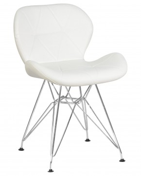 Стул обеденный DOBRIN BUTTERFLY CHROME, ножки хром, цвет белый в Ревде - revda.ok-mebel.com | фото