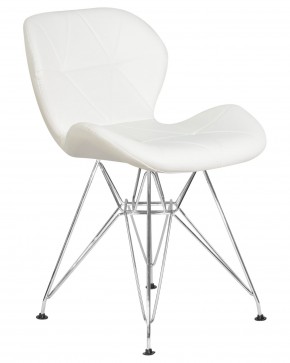 Стул обеденный DOBRIN BUTTERFLY CHROME, ножки хром, цвет белый в Ревде - revda.ok-mebel.com | фото 2