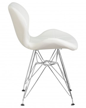 Стул обеденный DOBRIN BUTTERFLY CHROME, ножки хром, цвет белый в Ревде - revda.ok-mebel.com | фото 3