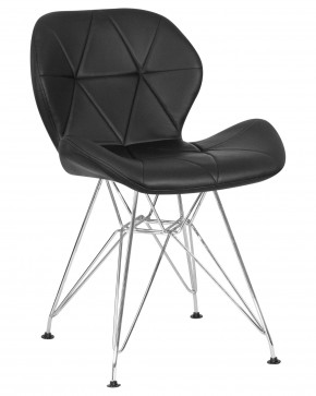 Стул обеденный DOBRIN BUTTERFLY CHROME, ножки хром, цвет чёрный в Ревде - revda.ok-mebel.com | фото