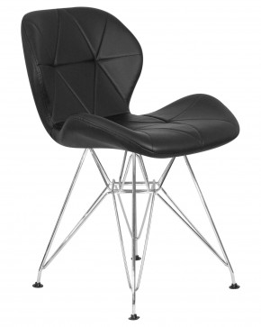 Стул обеденный DOBRIN BUTTERFLY CHROME, ножки хром, цвет чёрный в Ревде - revda.ok-mebel.com | фото 2