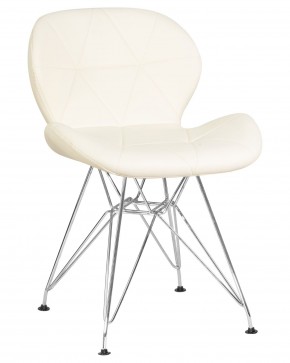 Стул обеденный DOBRIN BUTTERFLY CHROME, ножки хром, цвет кремовый в Ревде - revda.ok-mebel.com | фото