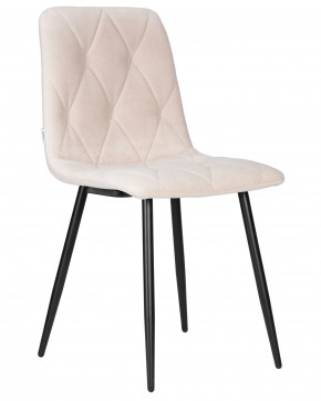 Стул обеденный DOBRIN CHILLY ROMBO, Бежевый Simple 44, основание черный в Ревде - revda.ok-mebel.com | фото